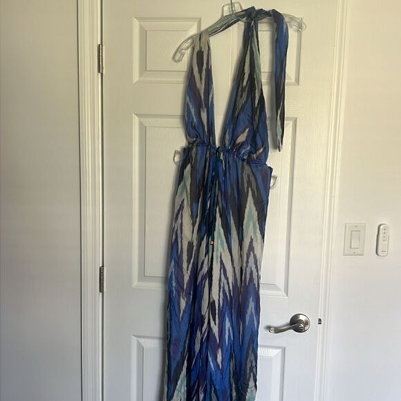 Blue Alexe Maxi Halter Backless Dress - NEW - Never Worn Size Medium - Picture 2 of 5